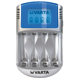 Зарядно за акумулаторни батерии VARTA с LCD дисплей и захранване с 12V за 4 батерии АА/ААА