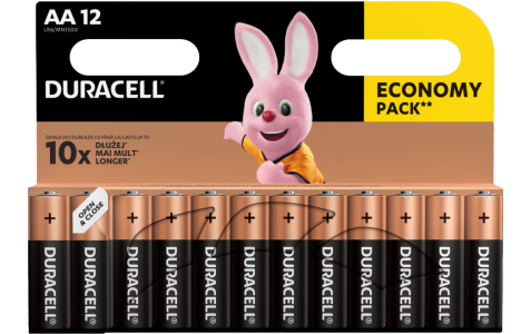 Алкални батерии АА Duracell Basic MN1500 AA - 12 броя